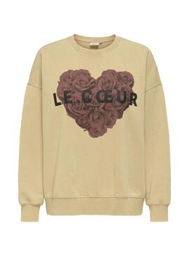 Felpa Only Sinna beige per donna