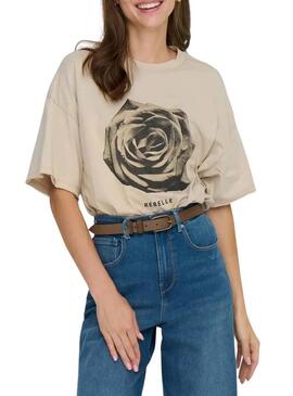 Maglietta Only Kinna beige per donna