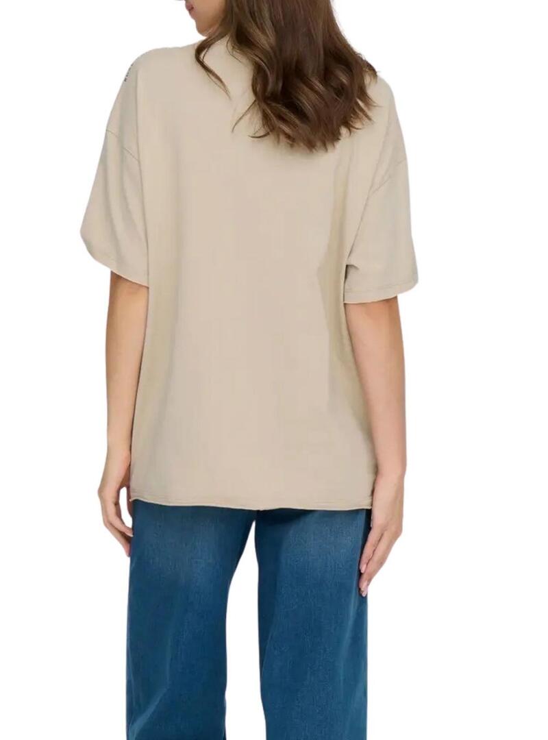 Maglietta Only Kinna beige per donna