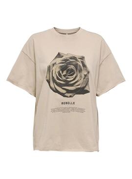Maglietta Only Kinna beige per donna