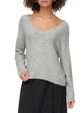 Maglia Only Onlarizona grigio chiaro con paillettes per donna