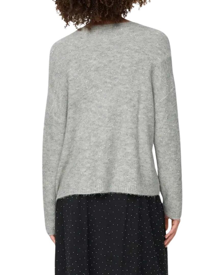 Maglia Only Onlarizona grigio chiaro con paillettes per donna