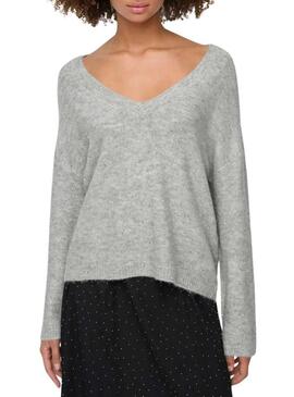 Maglia Only Onlarizona grigio chiaro con paillettes per donna