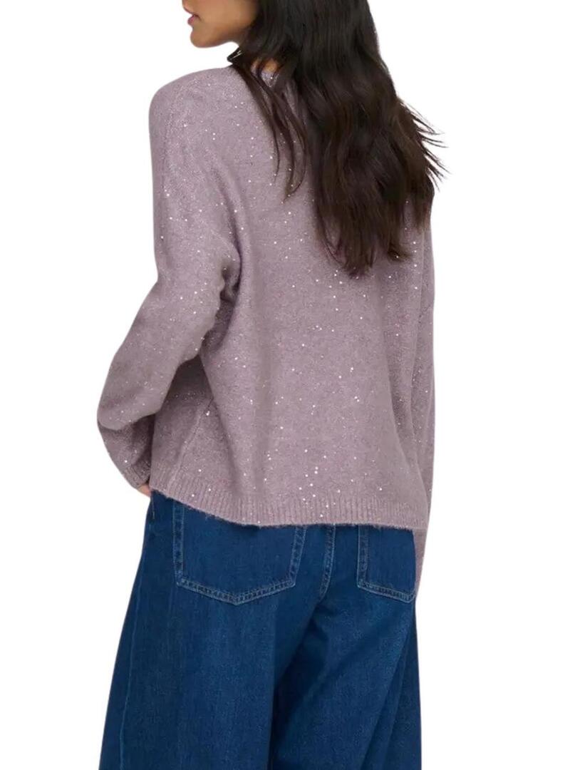 Maglia Only Onlarizona viola con paillettes per donna
