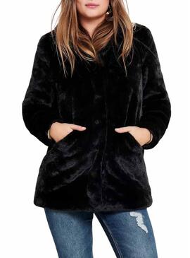 Giacca di pelliccia sintetica nera Only Onlvida per donna