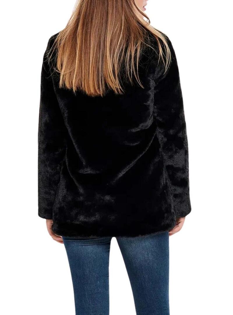 Giacca di pelliccia sintetica nera Only Onlvida per donna