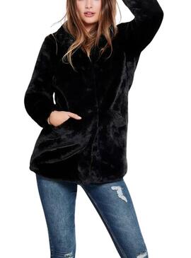 Giacca di pelliccia sintetica nera Only Onlvida per donna