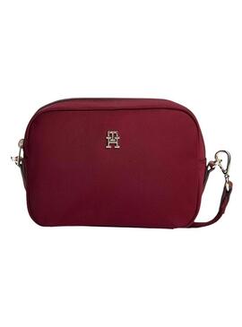 Borsa Tommy Hilfiger Popette in nylon bordeaux per donna