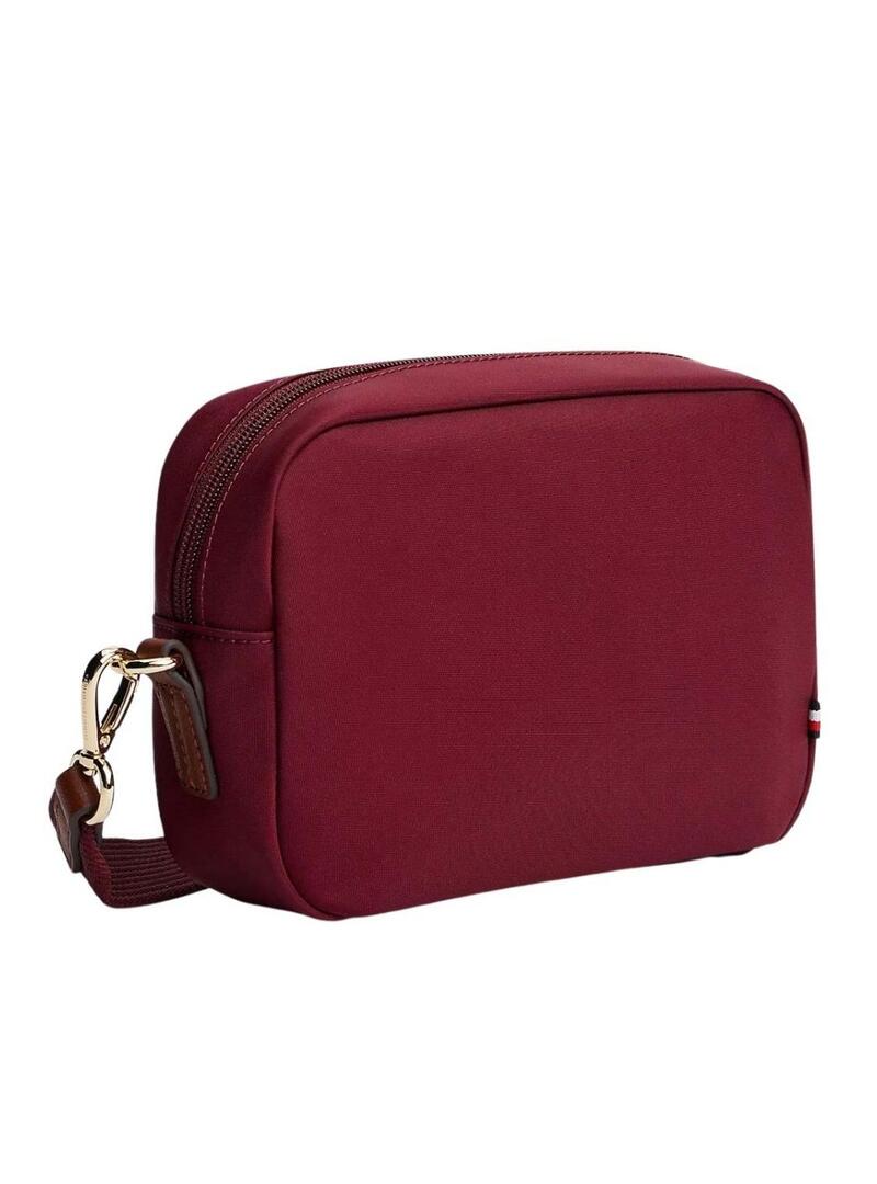 Borsa Tommy Hilfiger Popette in nylon bordeaux per donna