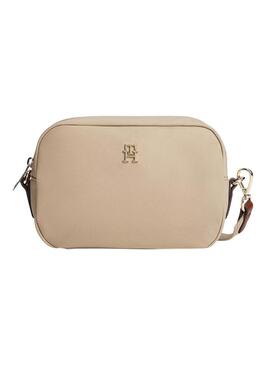 Borsa Tommy Hilfiger Popette in nylon beige per donna