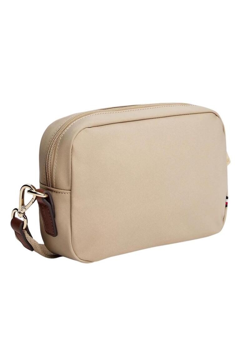 Borsa Tommy Hilfiger Popette in nylon beige per donna