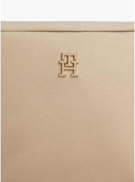 Borsa Tommy Hilfiger Popette in nylon beige per donna