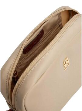 Borsa Tommy Hilfiger Popette in nylon beige per donna