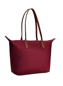 Borsa tote Tommy Hilfiger Popette granata per donna