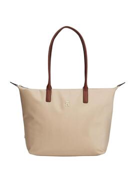 Borsa tote Tommy Hilfiger Popette beige per donna