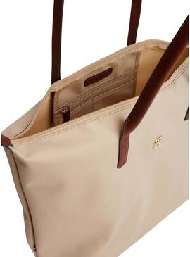Borsa tote Tommy Hilfiger Popette beige per donna