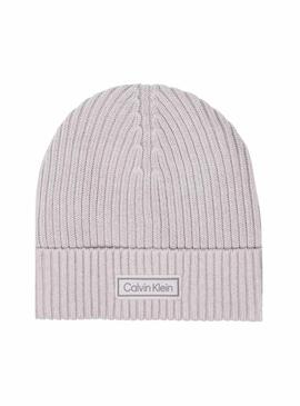 Cappello Calvin Klein Patch Chunky Rib grigio per uomo
