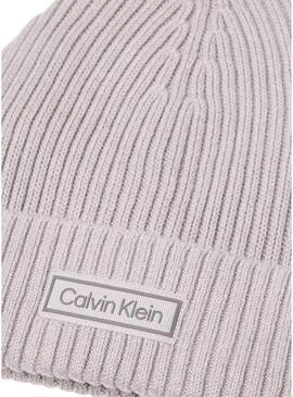 Cappello Calvin Klein Patch Chunky Rib grigio per uomo
