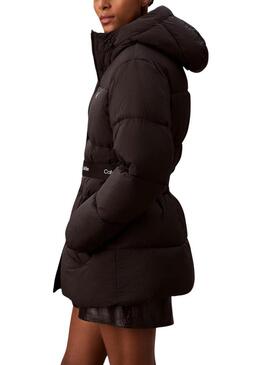 Cappotto Calvin Klein Jeans Belted Midweight nero per donna