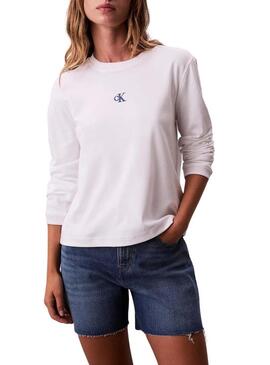 Maglietta Calvin Klein Jeans Satin Ombre Graphic bianca per donna