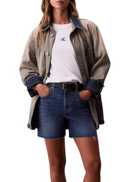 Maglietta Calvin Klein Jeans Satin Ombre Graphic bianca per donna