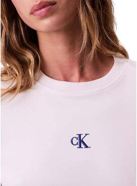 Maglietta Calvin Klein Jeans Satin Ombre Graphic bianca per donna