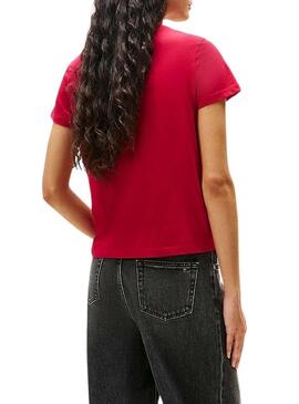 Maglietta Tommy Jeans Essential rossa per donna