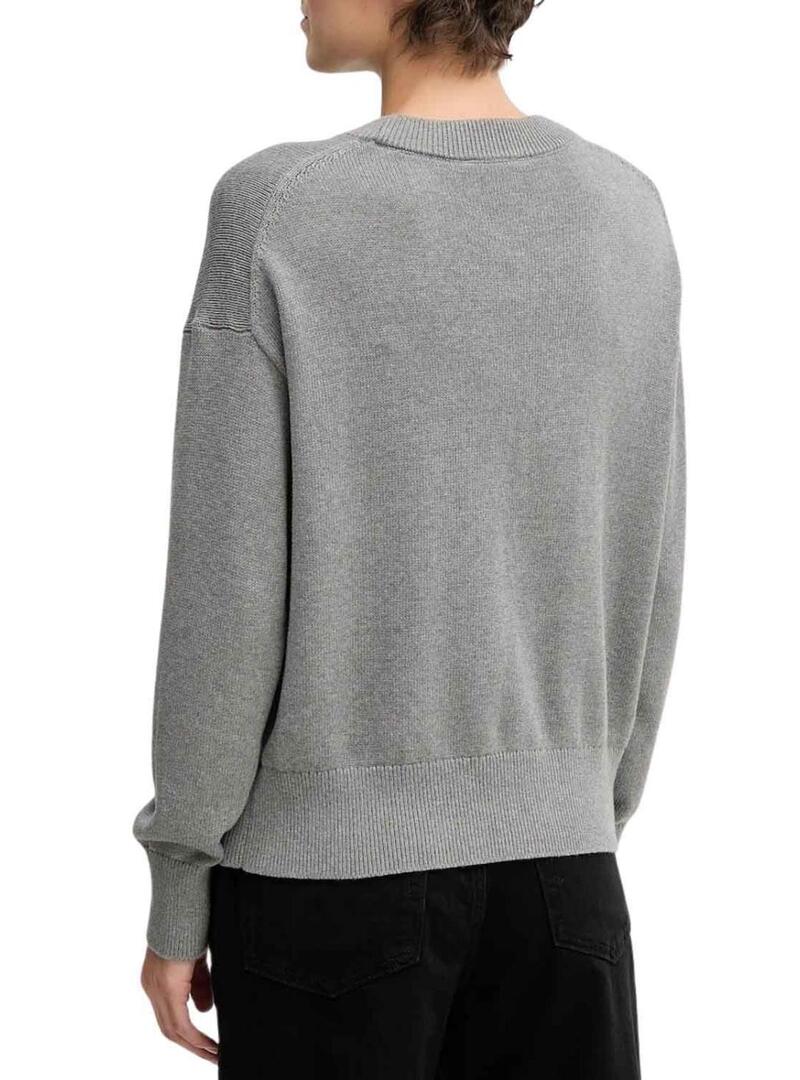 Maglia Calvin Klein Cotton Graphic grigia per donna