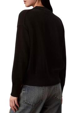 Maglia Calvin Klein in cotone nero con grafica per donna