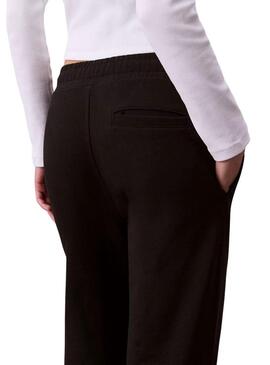 Pantaloni Calvin Klein Jeans Archive Logo French Terry neri per donna