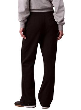 Pantaloni Calvin Klein Jeans Archive Logo French Terry neri per donna