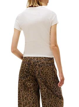 Maglietta Tommy Jeans Bling Linear bianca per donna
