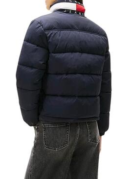 Giacca trapuntata Tommy Jeans Flag blu scuro per donna