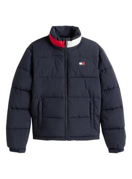 Giacca trapuntata Tommy Jeans Flag blu scuro per donna