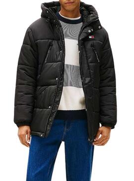 Parka Tommy Jeans mix nera per uomo