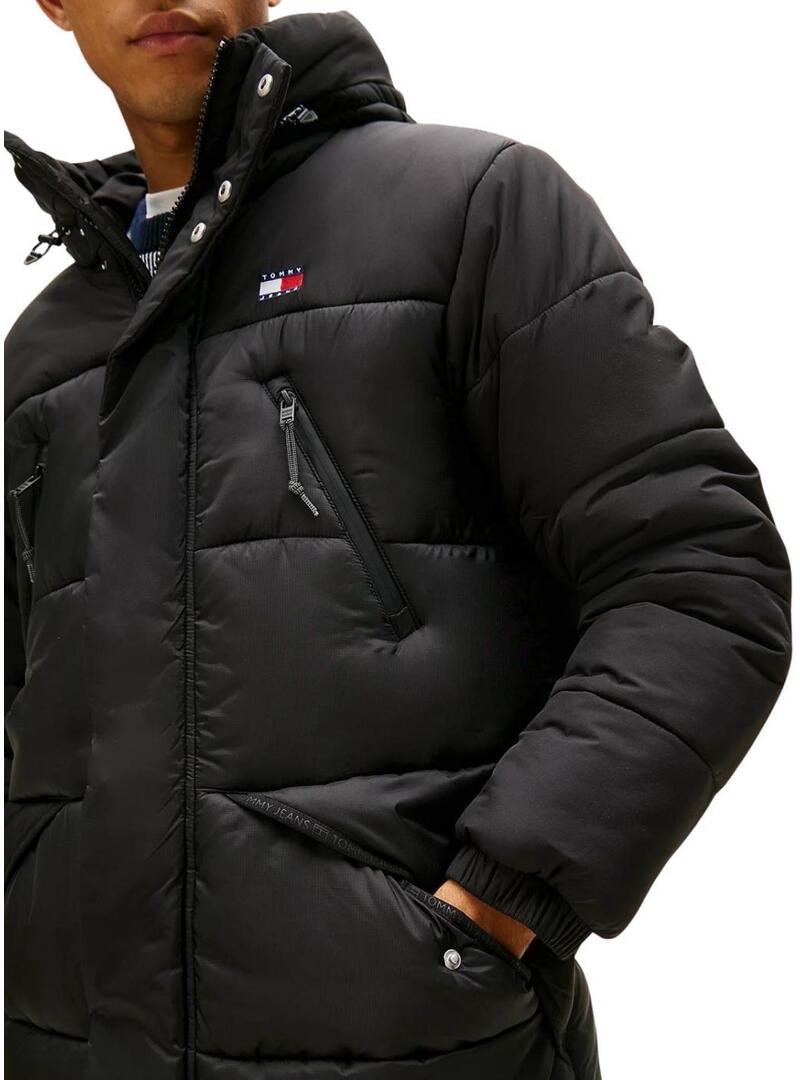 Parka Tommy Jeans mix nera per uomo