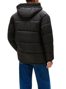 Parka Tommy Jeans mix nera per uomo