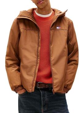 Anorak Tommy Jeans Poly marrone per uomo