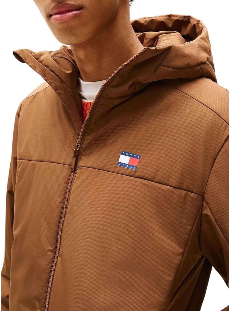 Anorak Tommy Jeans Poly marrone per uomo