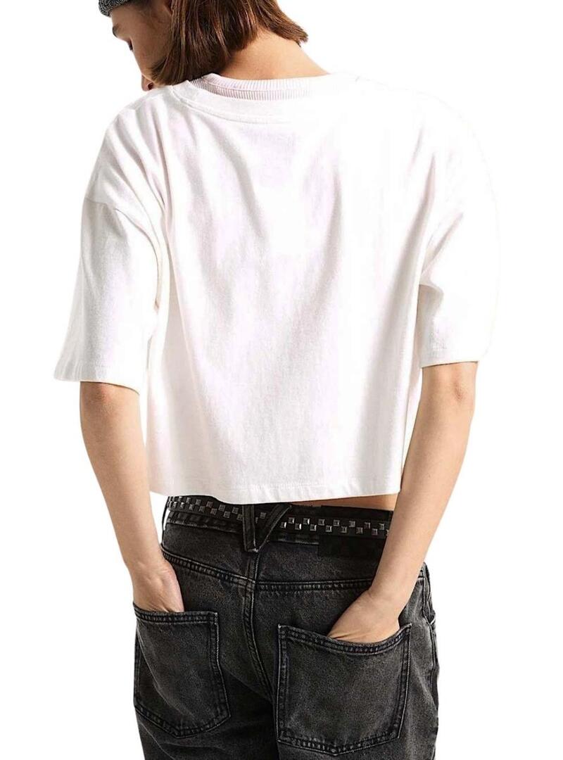 Maglietta Vans Script bianca per donna