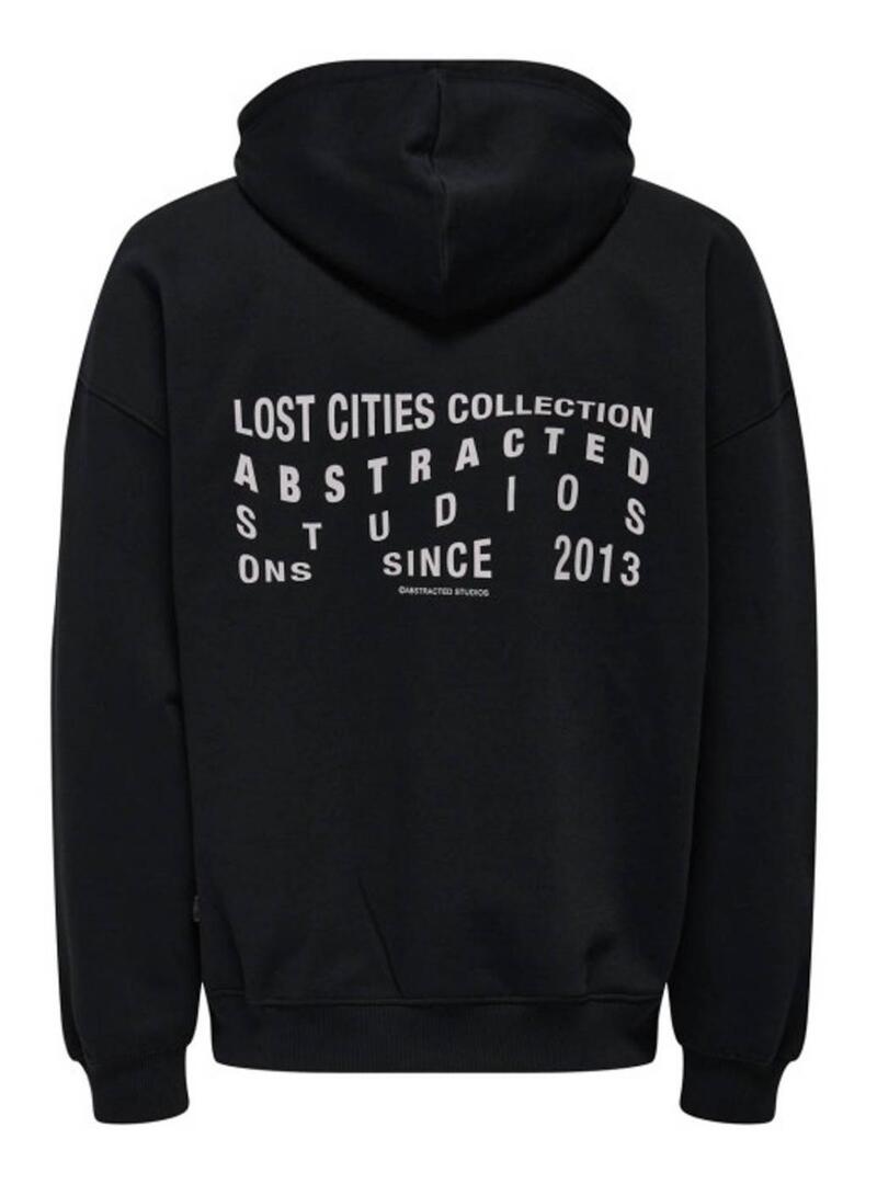 Felpa Only and Sons Lost Cities nera per uomo