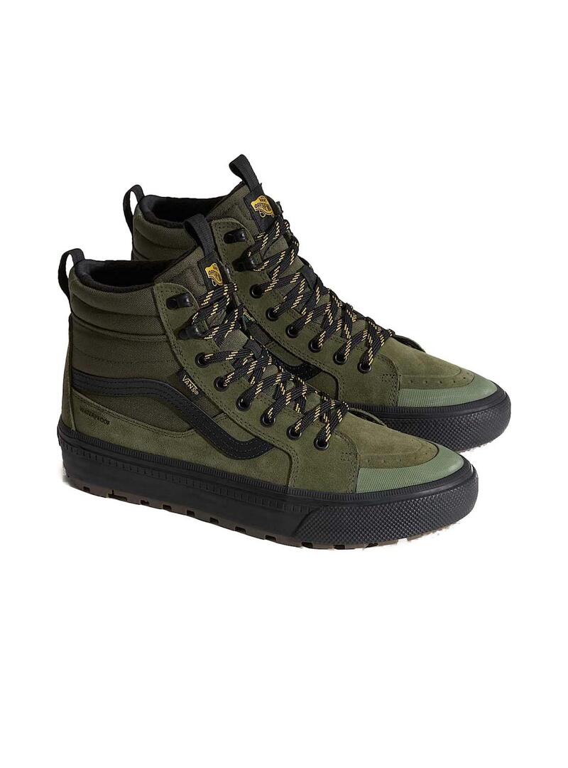 Scarpe Vans Sk8-Hi Waterproof verdi per uomo.