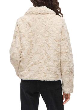 Giubbotto di pelliccia Vila Vidorte beige per donna