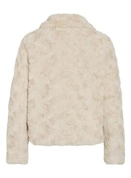 Giubbotto di pelliccia Vila Vidorte beige per donna