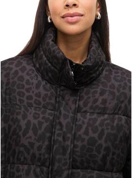 Cappotto trapuntato Vila Vipuff animal print per donna