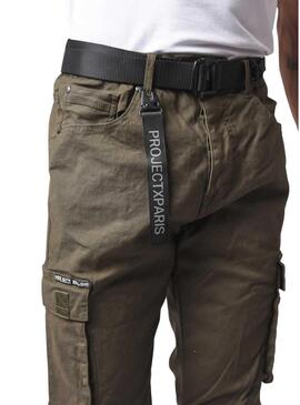 Pantaloni Project X Paris cargo verde per uomo