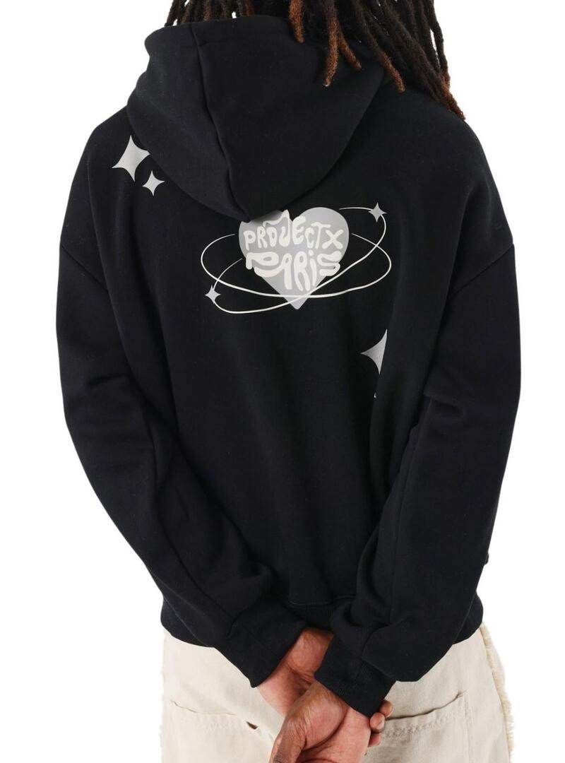 Felpa Project x Paris Heart nera per uomo