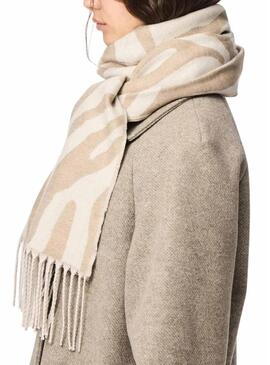 Sciarpa Pieces Celin beige per donna.