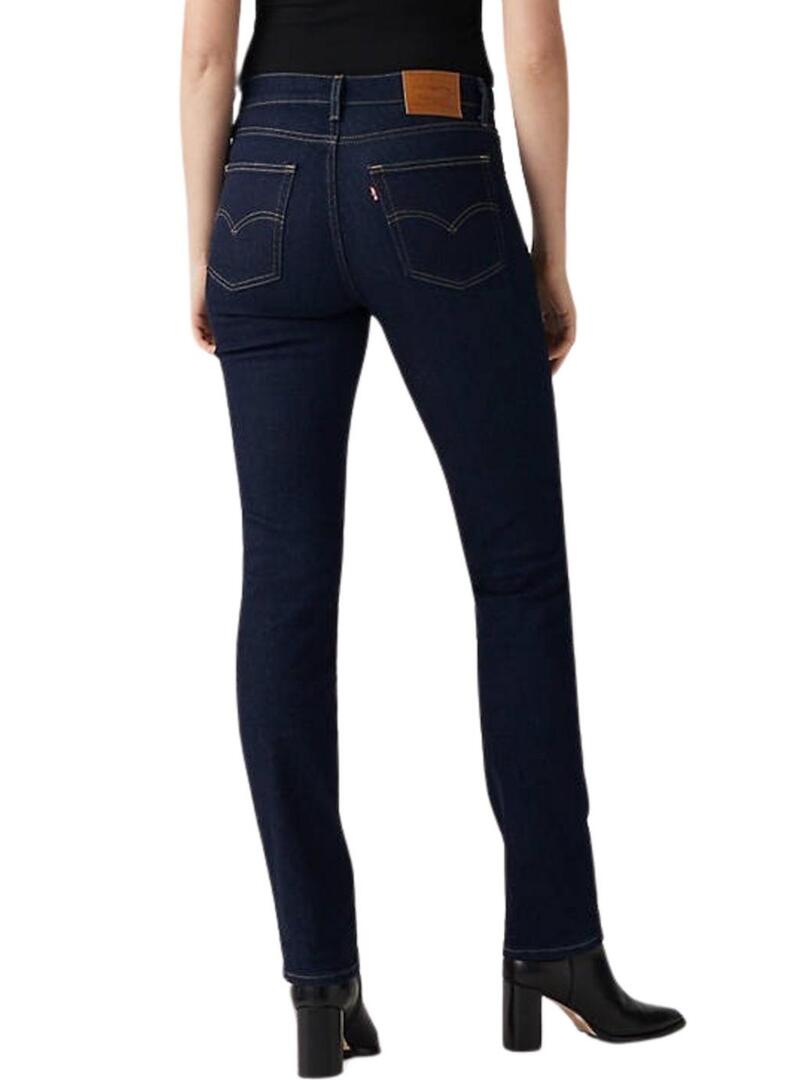Pantaloni in denim scuro Levis 724 per donna.