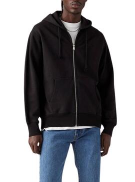Felpa Levis Authentic Zip nera per uomo
